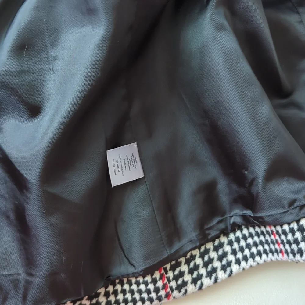 Talbots Black and White Plaid Blazer Houndstooth - Picture 9 of 10